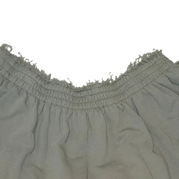 Aerie‎ Ruffle Tiered Mini Skirt Elastic Waist Casual Sage Green XL - Picture 2 of 8